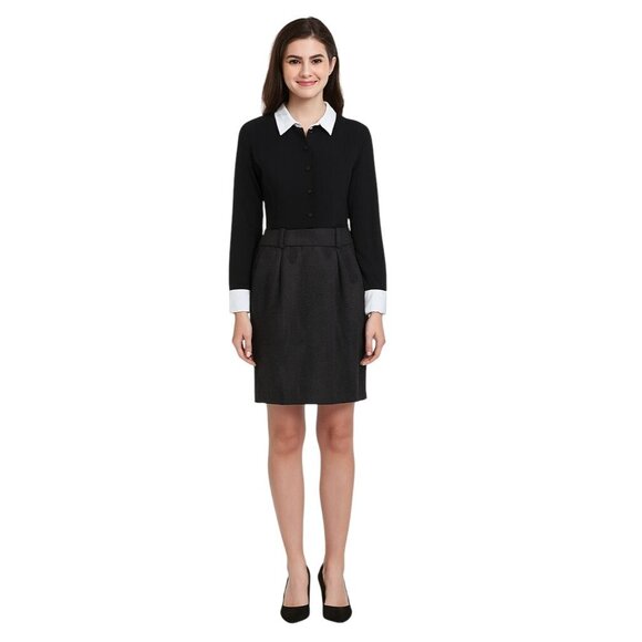2/$30 Altuzarra Size 4 Black & White Long-Sleeve Dress - Picture 1 of 16